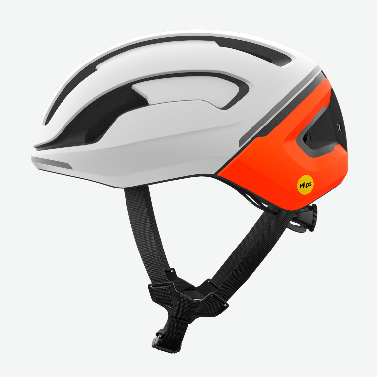 POC Omne Beacon MIPS pyöräilykypärä - Hydrogen White / Fluorescent Orange Matt - L (56-61cm)