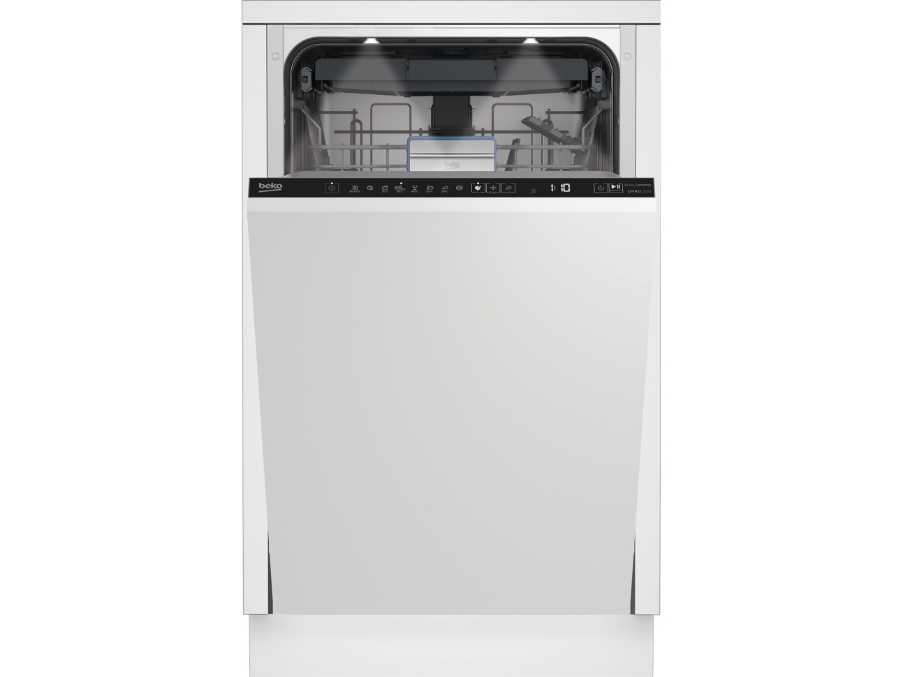 Beko BDIS38041Q, Täysin integroitu, Slimline (45 cm), Valkoinen, Painikkeet, 10 paikkoja, C
