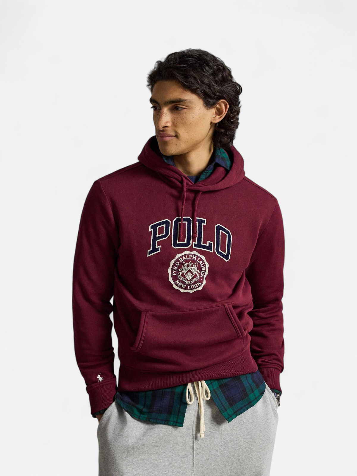Polo Ralph Lauren miesten huppari Logo Fleece Hoodie, viininpunainen