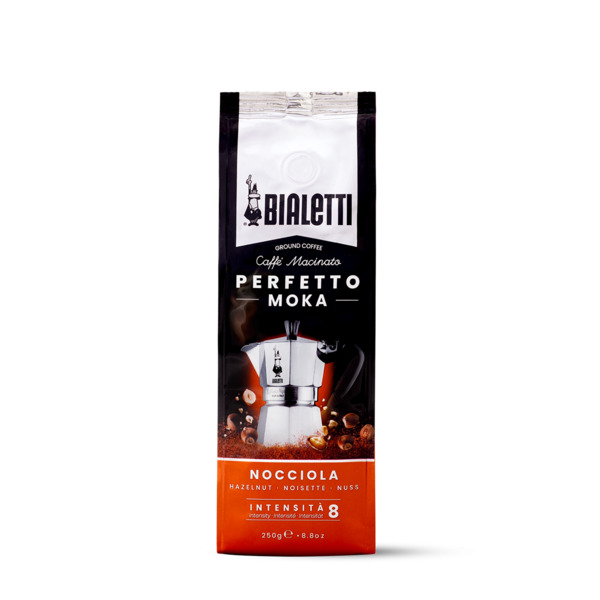 Bialetti Perfetto Moka Nocciola hasselpähkinänmakuinen jauhettu kahvi, 250 g