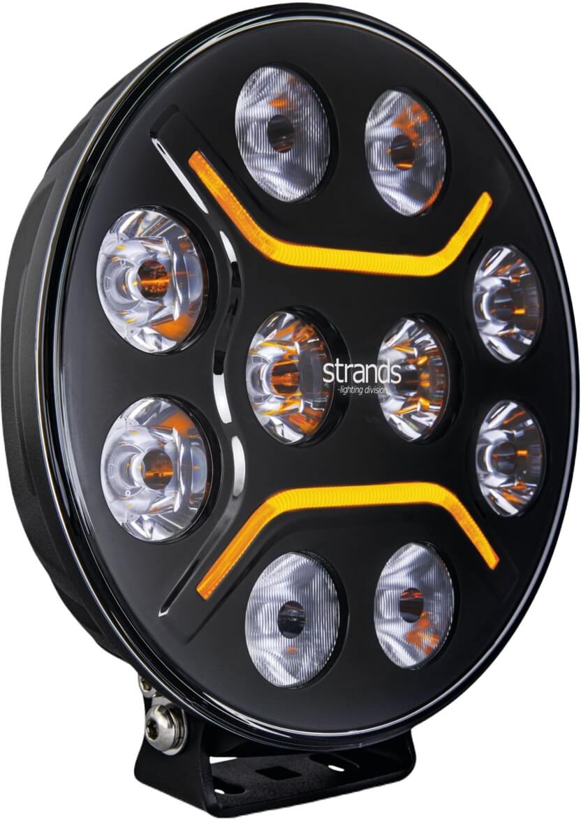 Led-lisävalo Dark Knight Intense - Pyöreä | 22 cm | 14000 lm | Ref. 45, Strands