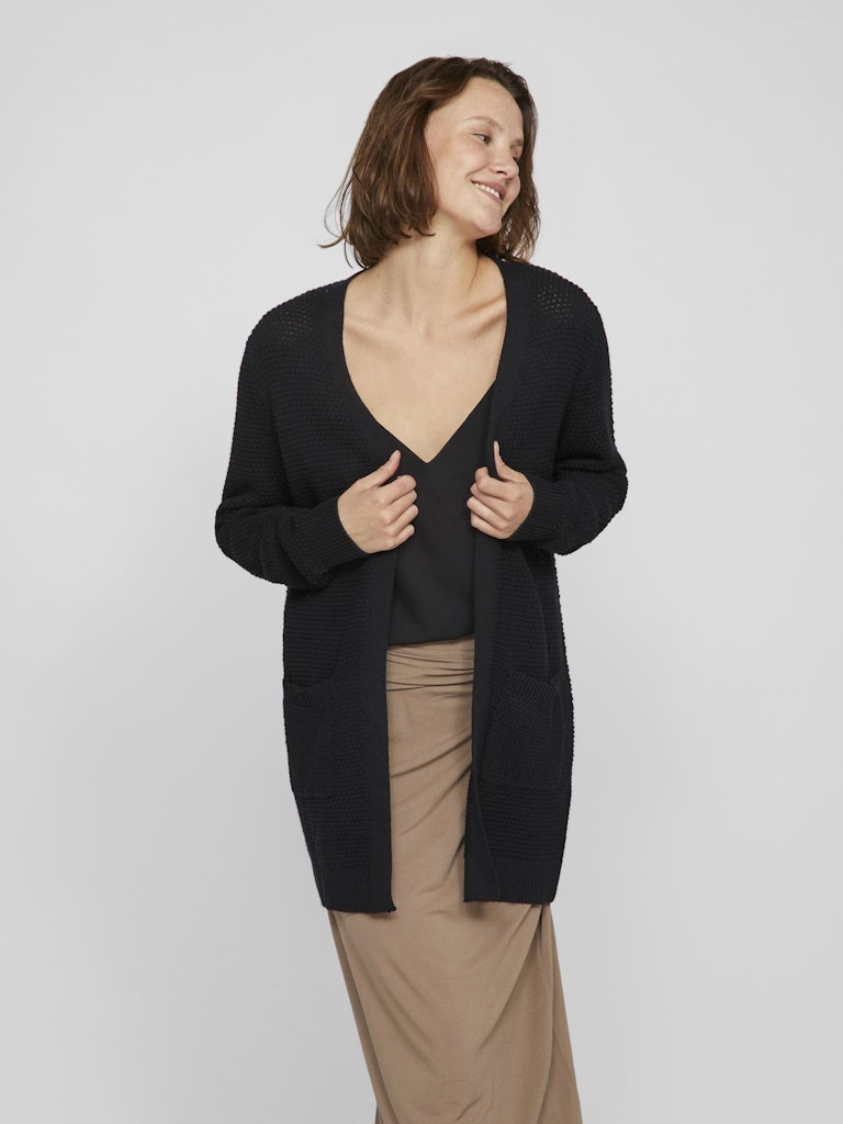 Vila VIDALO L/S KNIT CARDIGAN, Black