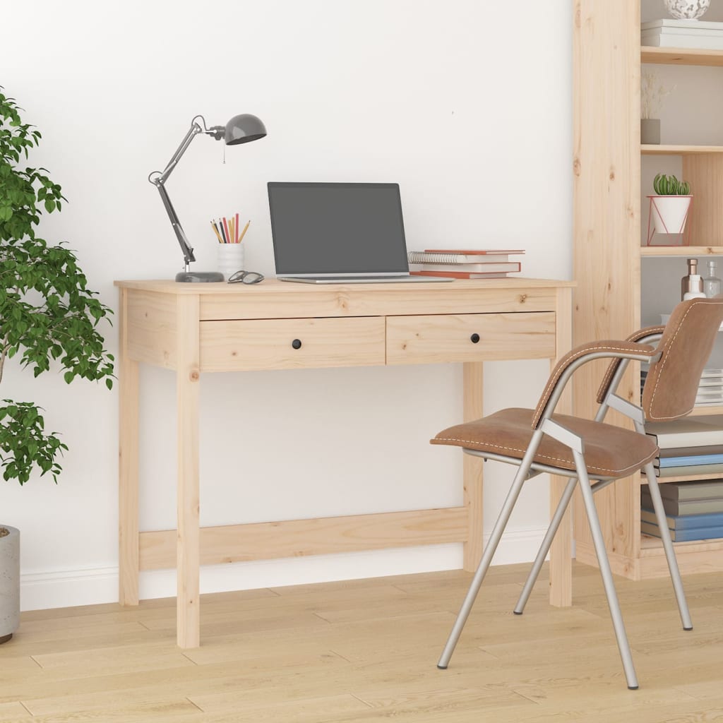 vidaXL Työpöytä 100x50x78 cm täysi mänty
