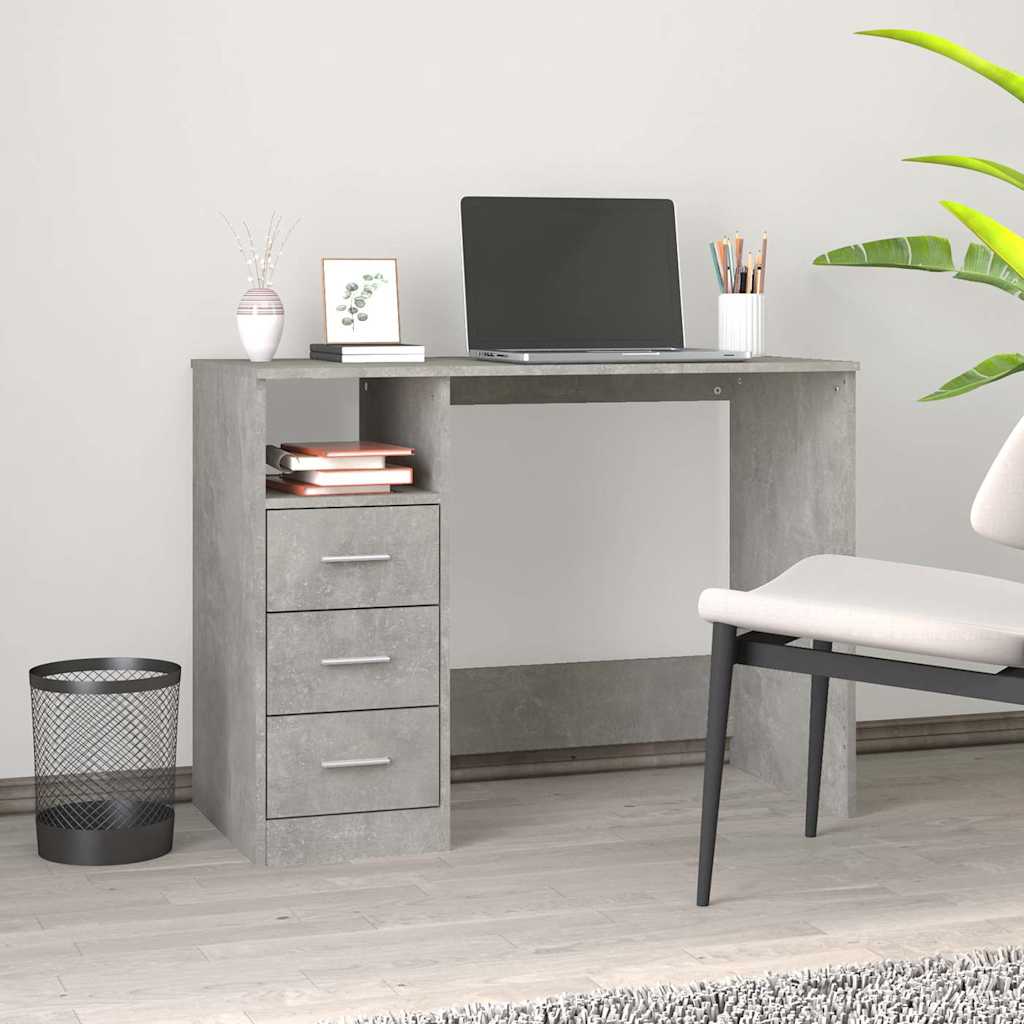 vidaXL Työpöytä betoninharmaa 102x50x76 cm