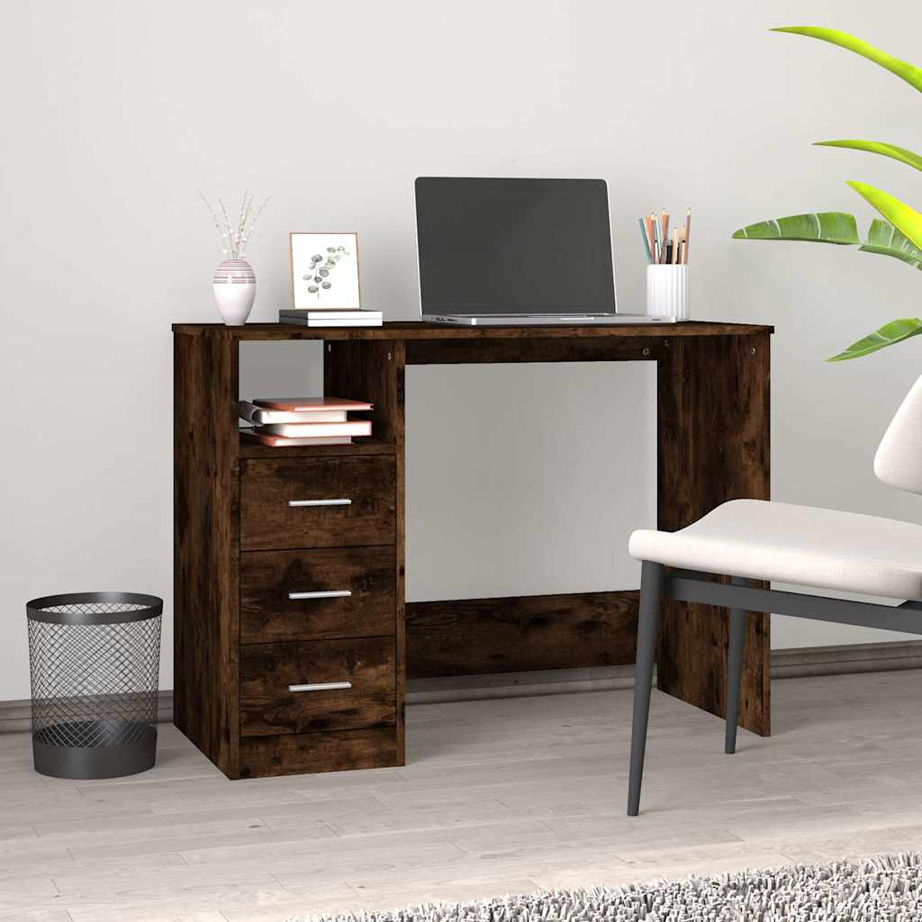 vidaXL Työpöytä savutammi 102x50x76 cm